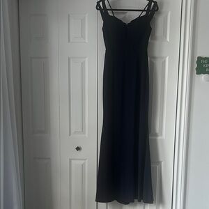 Xscape Elegant Navy Off the Shoulder